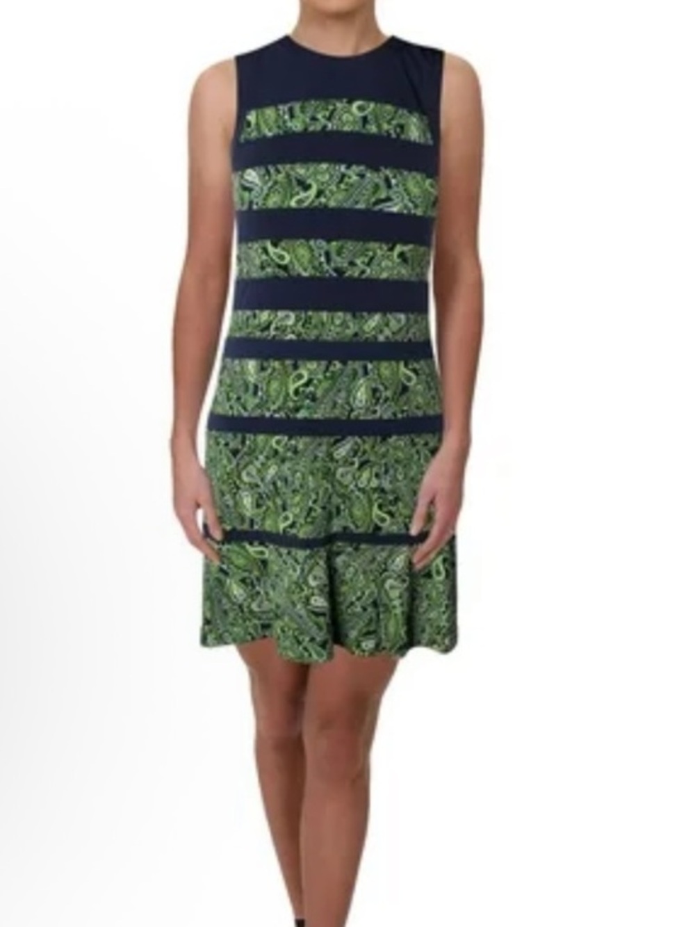 Michael kors blue green layered sleeveless dress s